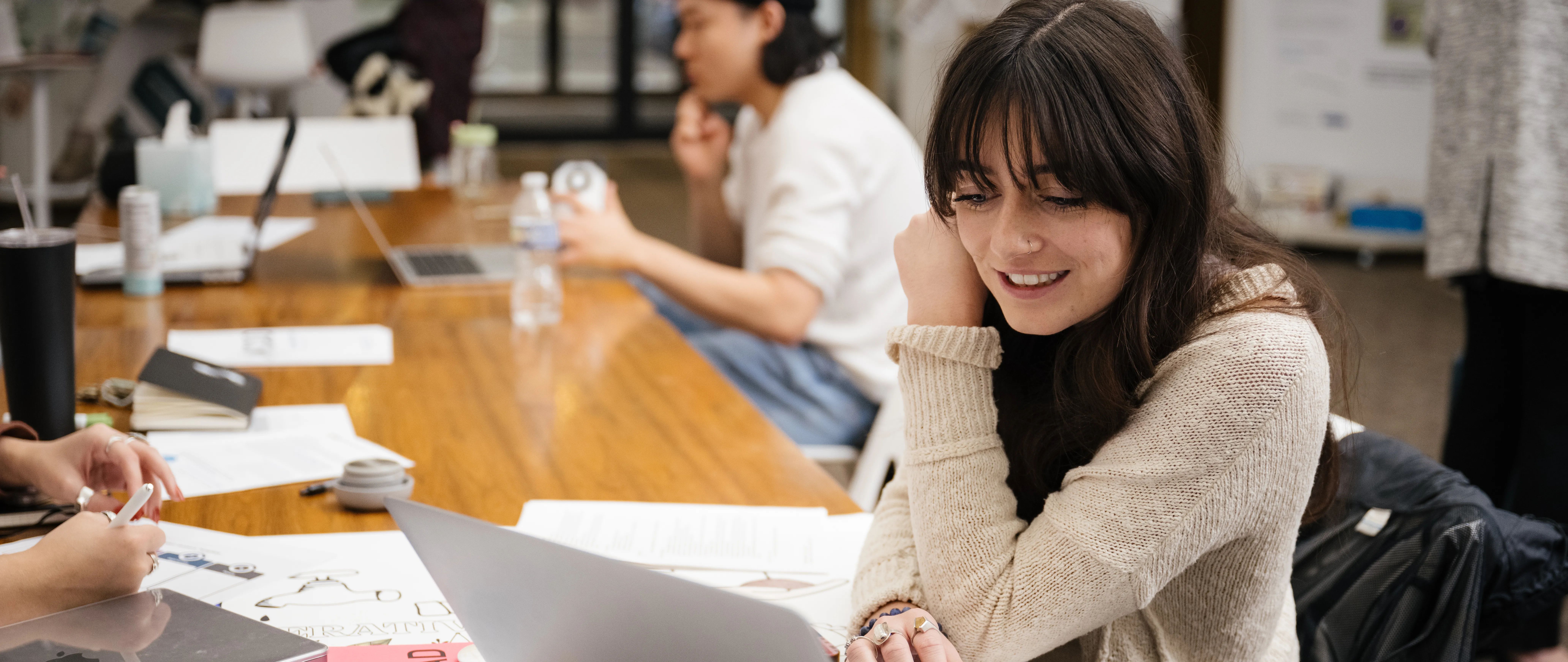 collaborative design students in a classroom