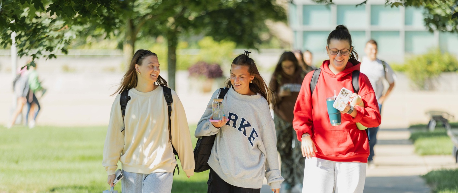 Students walking on campus