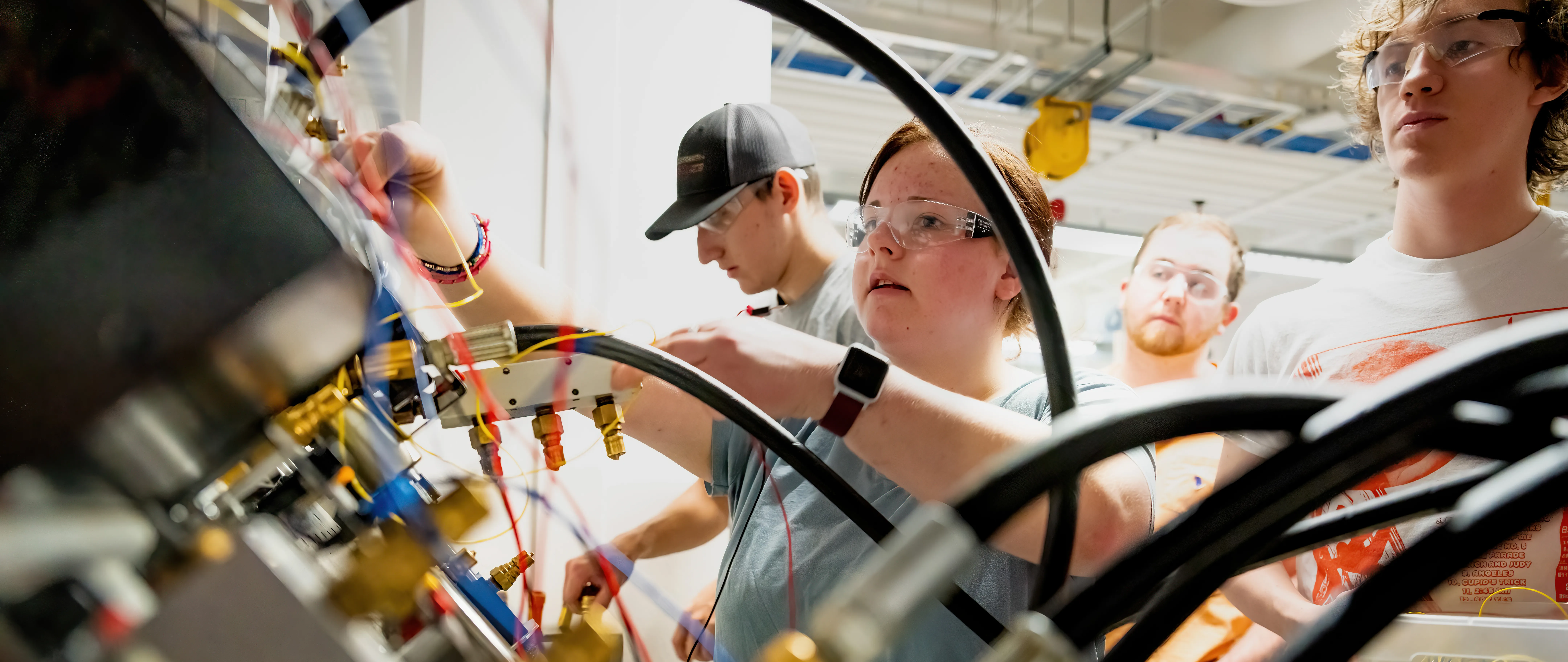 Students in electronics class at Ferris State University