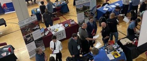 Students and faculty at a previous career expo