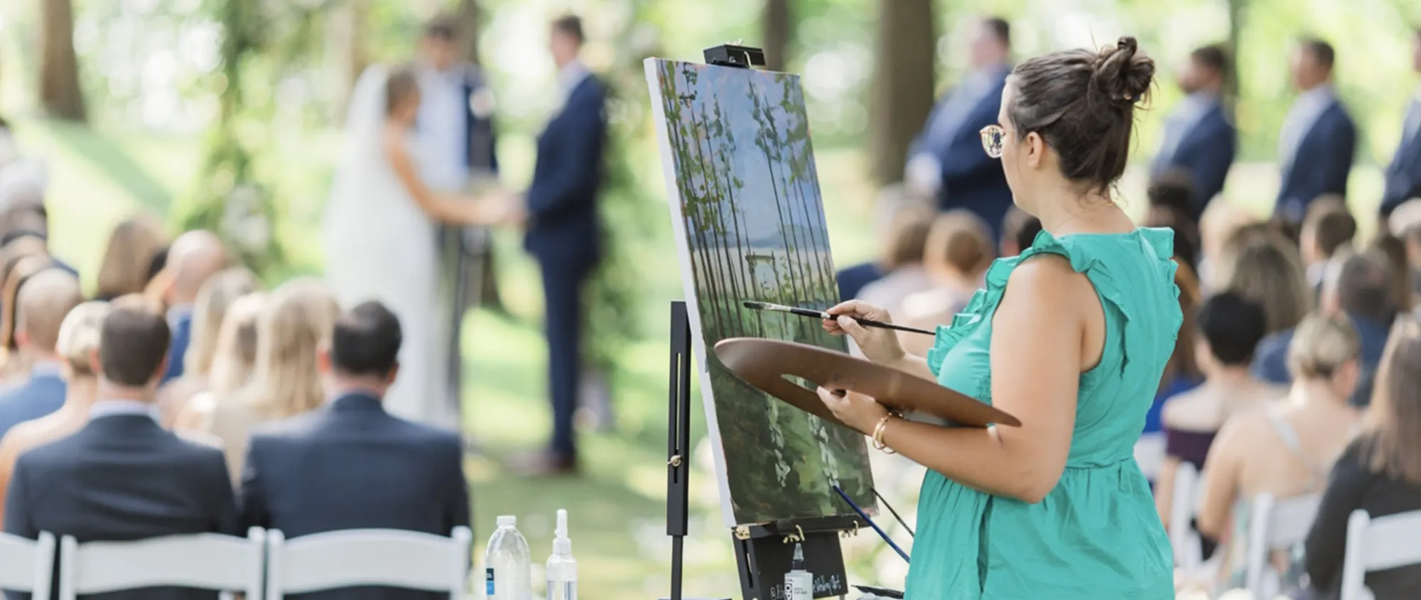 live painter at a wedding