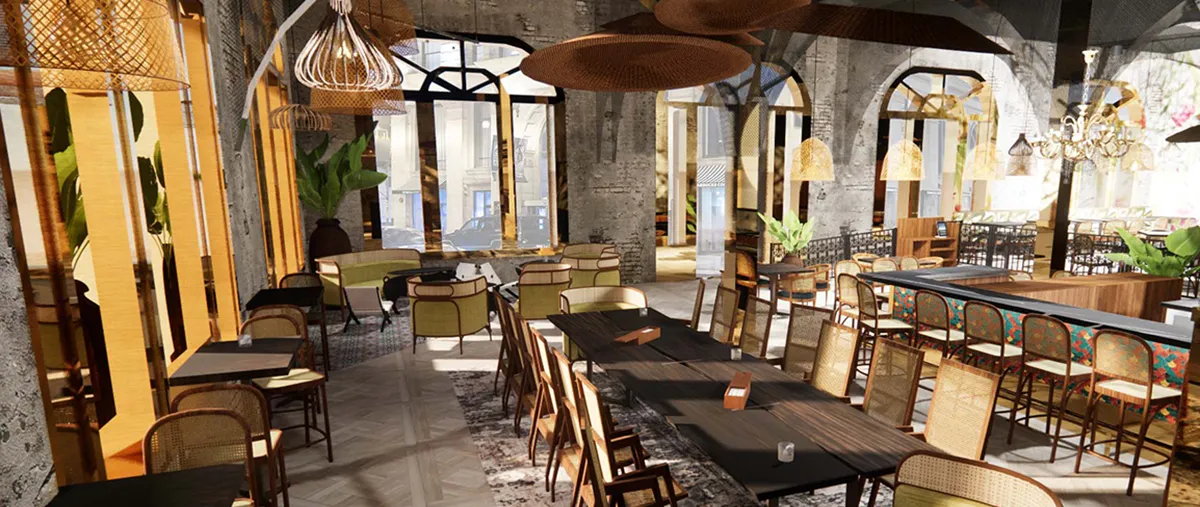 digital rendering of an interior design space