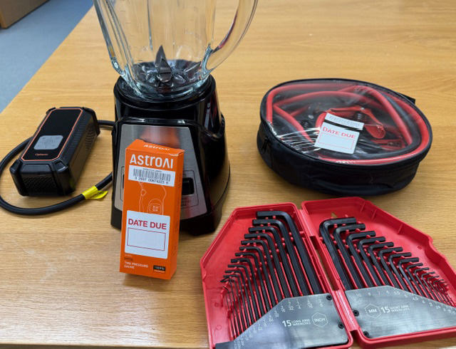 Some images of items in FLITE's Library of Things