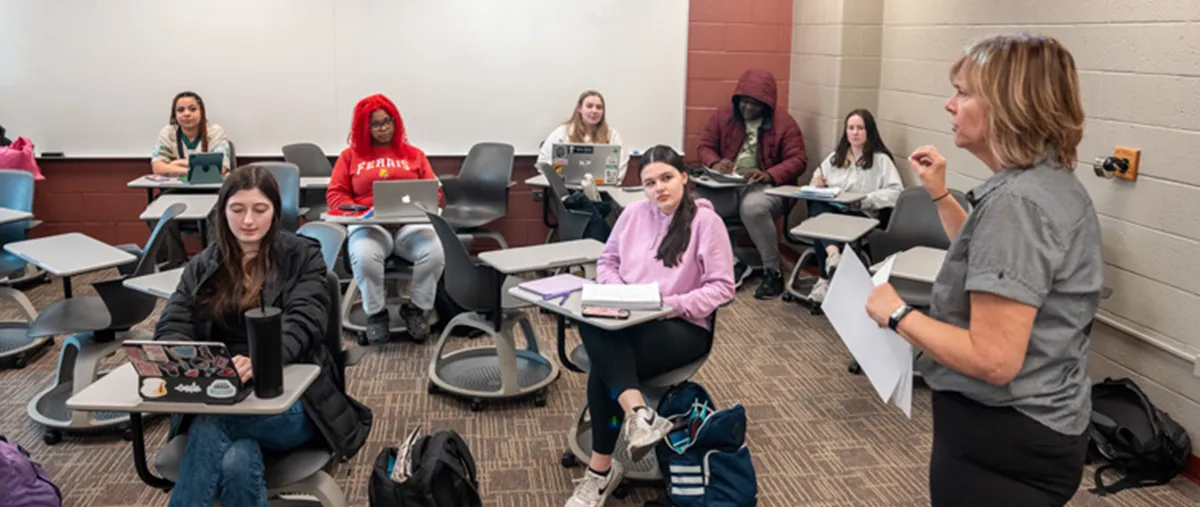 social work students in a classroom