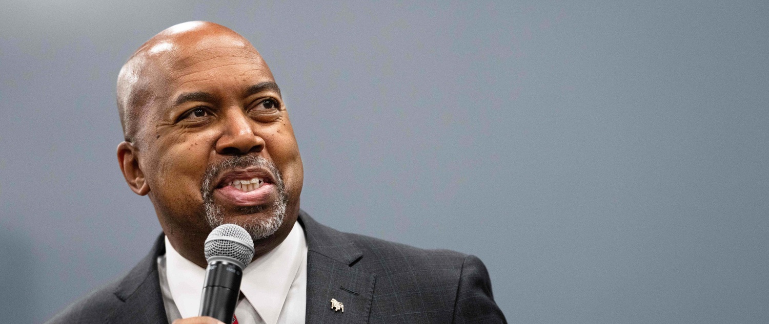 Ferris State President Bill Pink speaking during an event