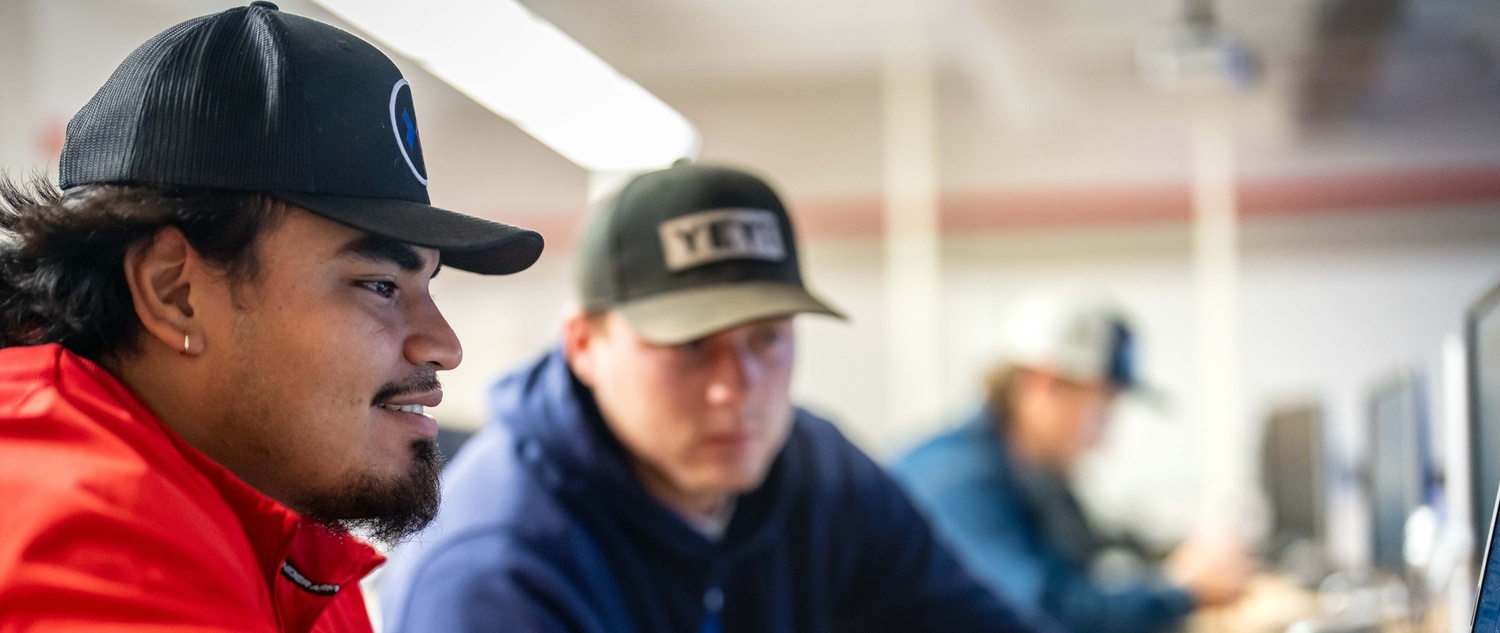 Students working on a computer