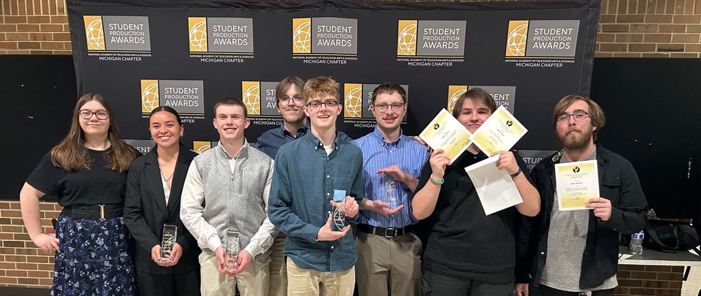 NATAS Award Nominees and Winners (L-to-R): Natalie Morrow, Aimee Reynoso Cupido, Aiden O’Brien, Jackson Sonefeld, Torin Rohen, Zachary Wallace, Adam Jewell, Tyler Hawley