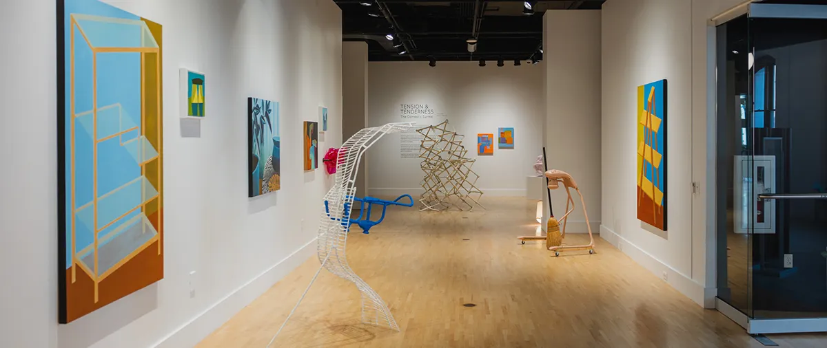 an art gallery filled with different installations