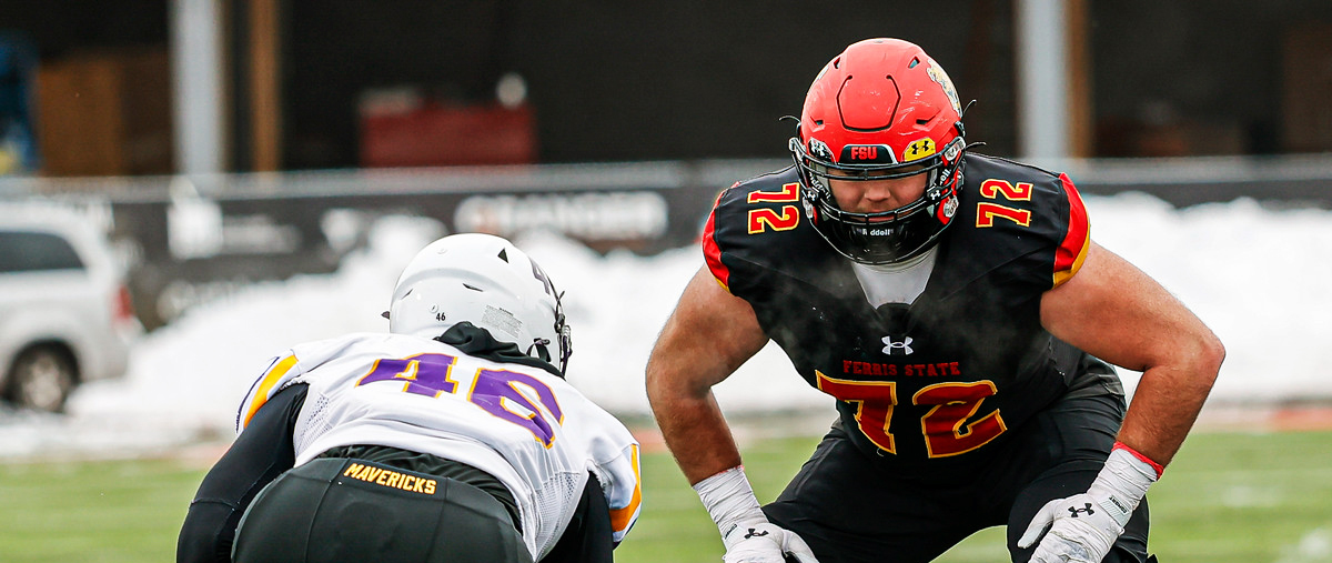 Tim Anderson in his stance across a Minnesota State player.