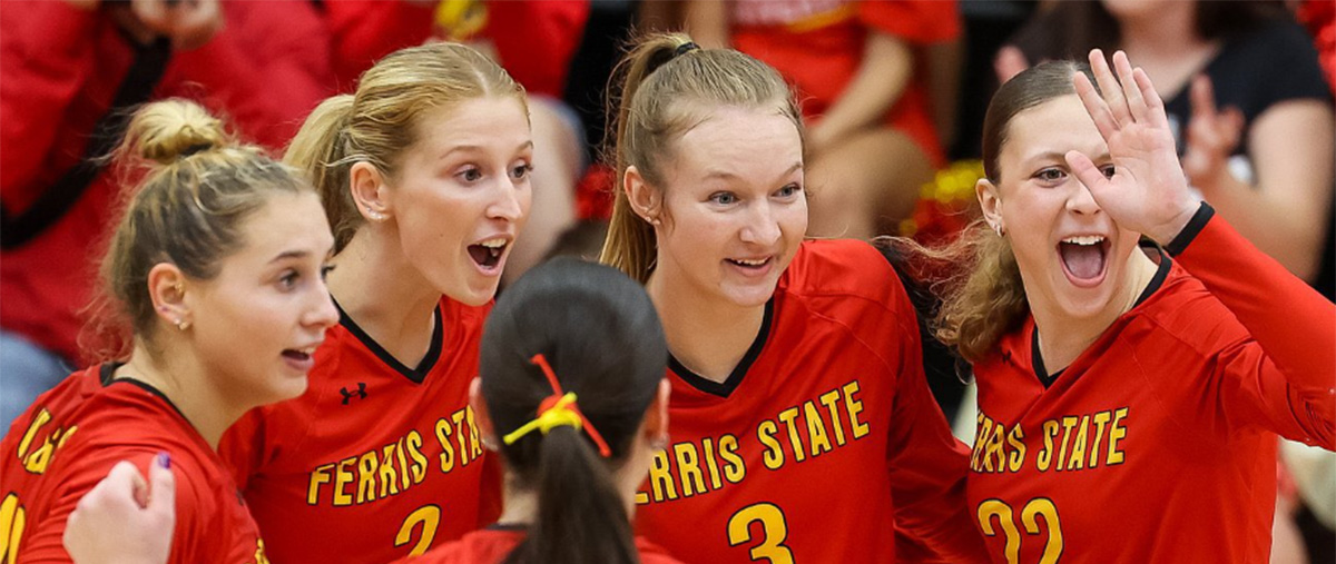 Action shot of players celebrating