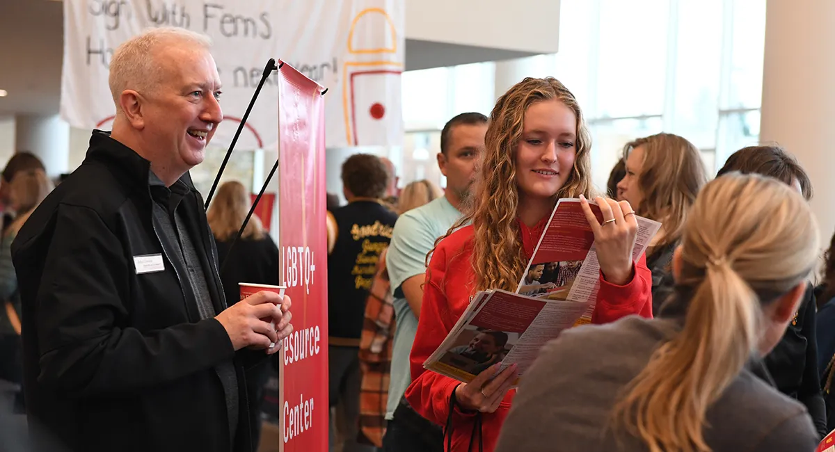 Student and a faculty member at a campus visit