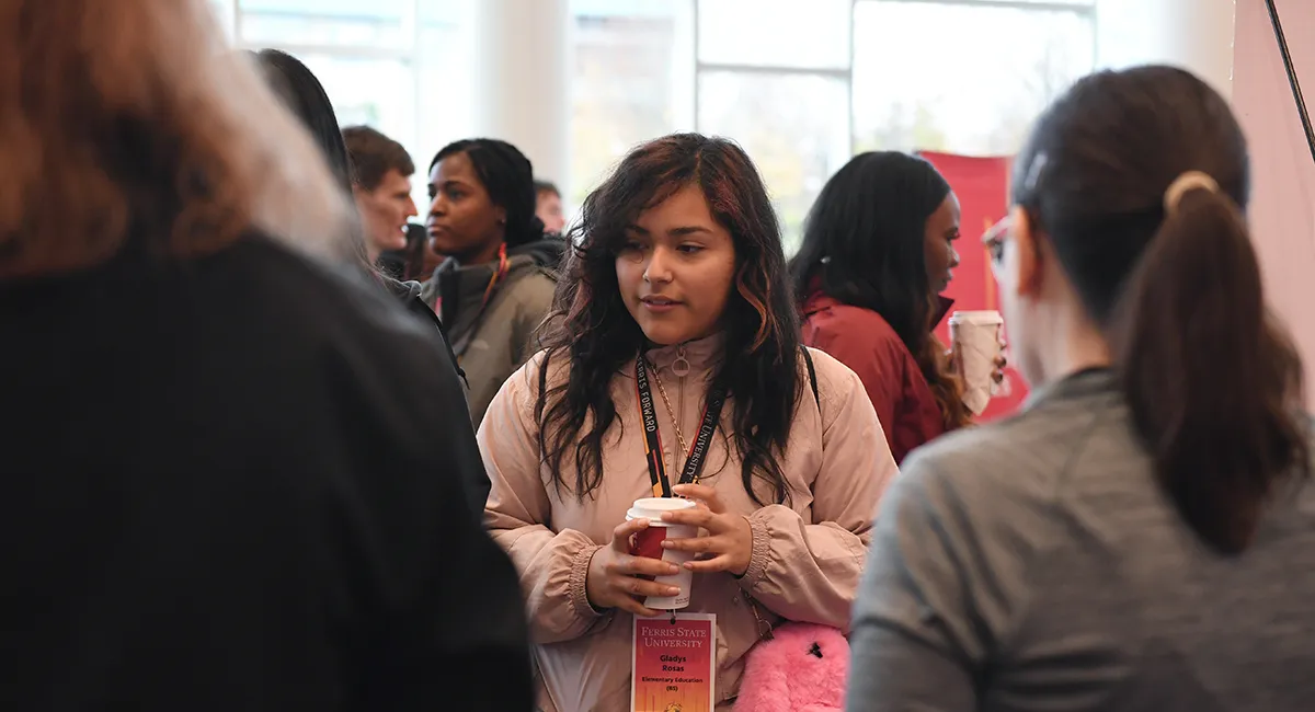 A student on a college campus visit