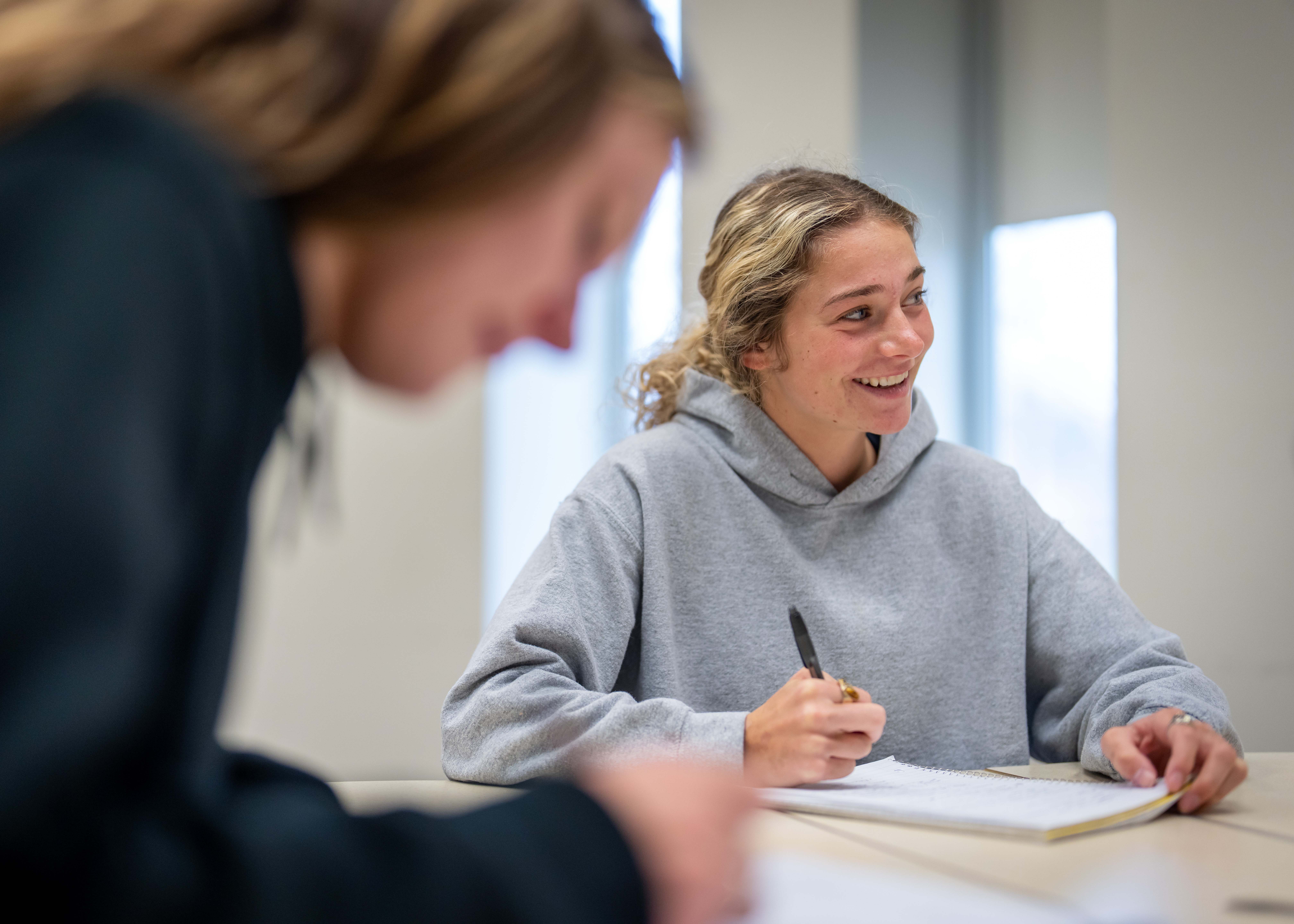 student in classroom