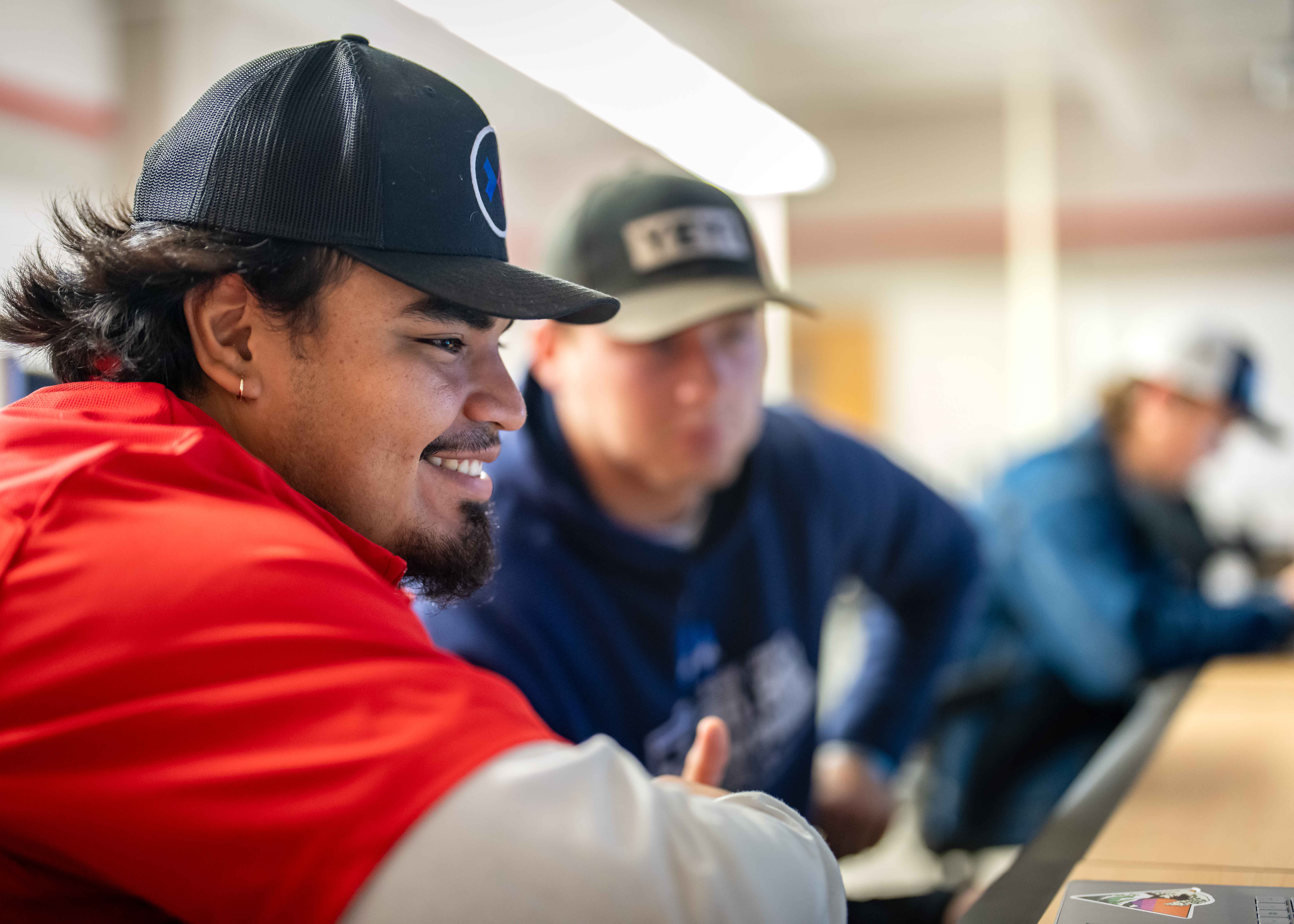 student looking at a computer screen
