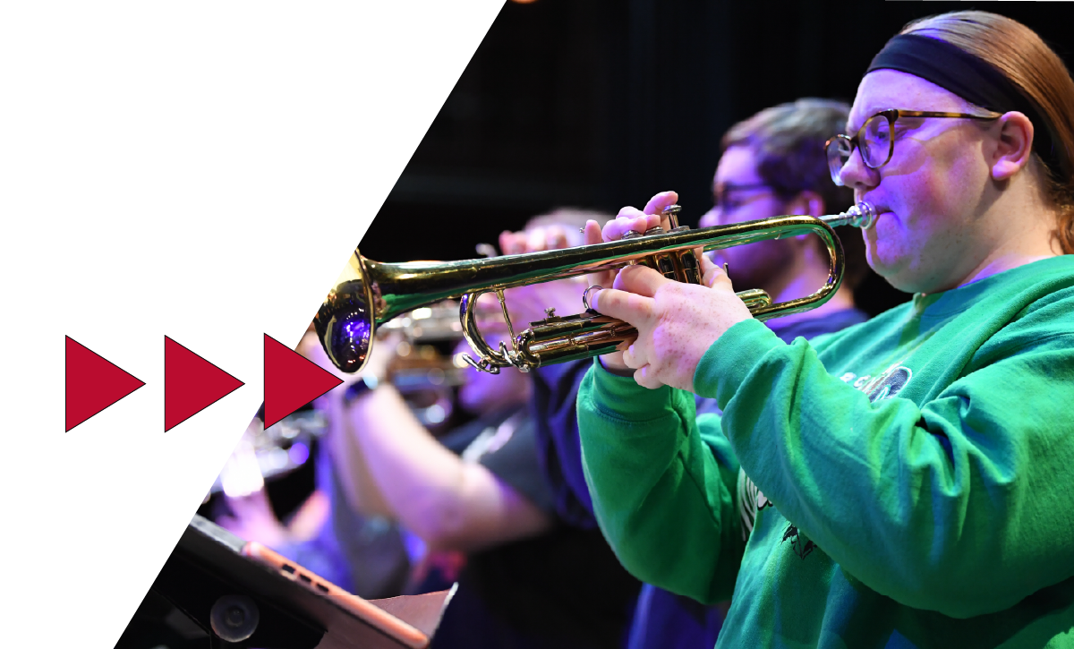 Student playing the trumpet