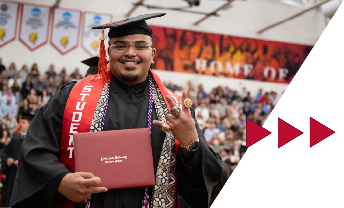 Student at a commencement ceremony