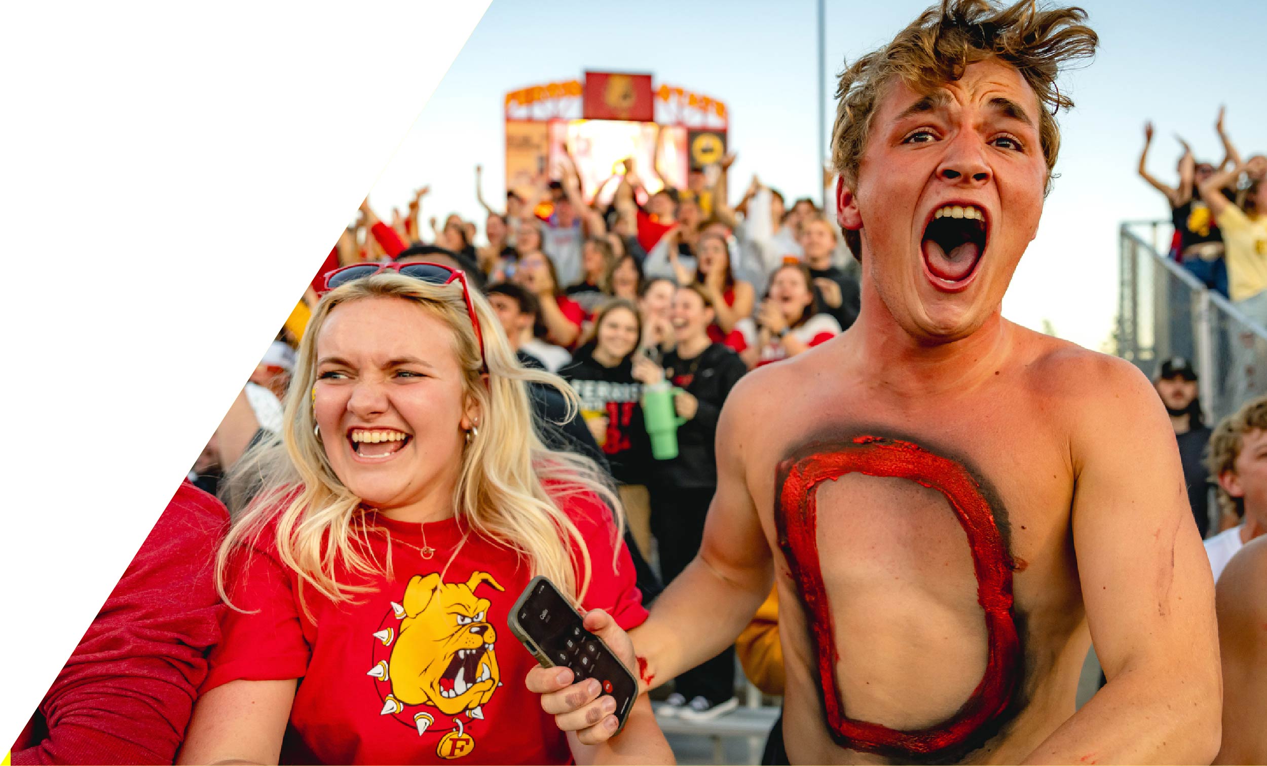Students at Ferris football game