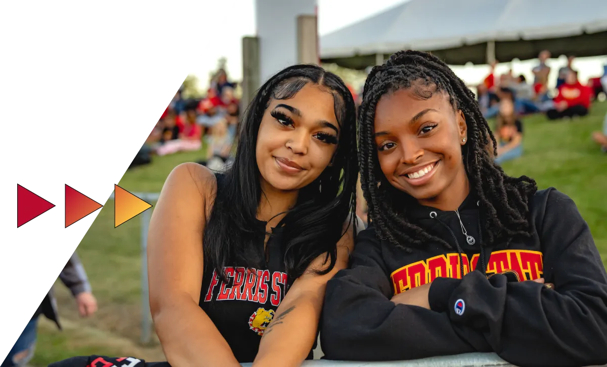 Students on the campus of Ferris State University in Big Rapids MI