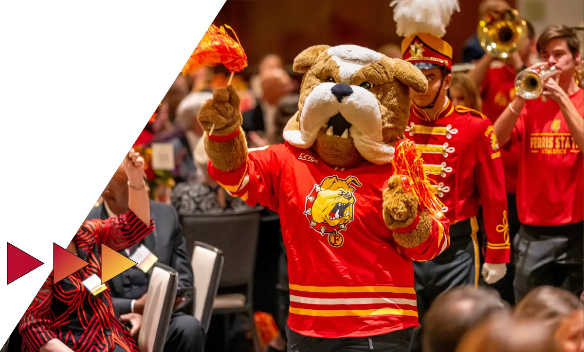 Brutus and the marching band at the 2024 Gala