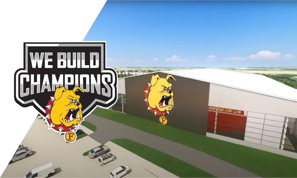 We build champions - indoor athletic complex rendering