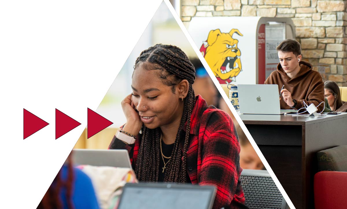 Students studying on the campus fo Ferris State University