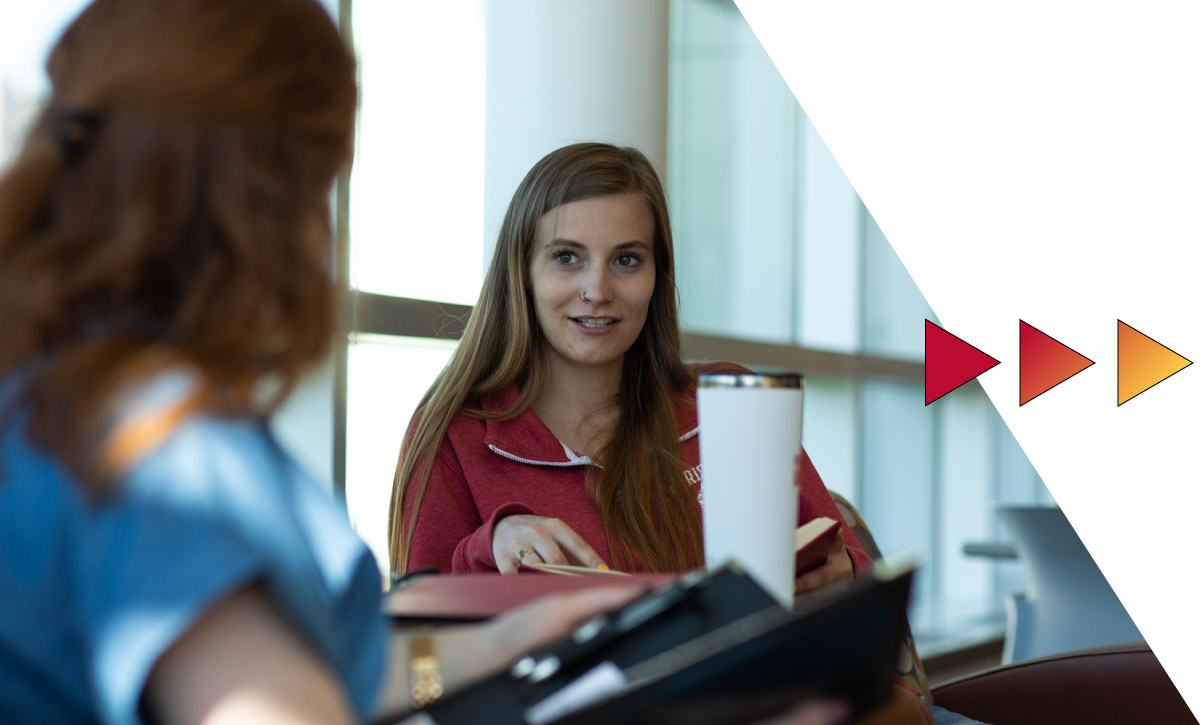 Students meeting in the David L. Eisler Center on the campus of Ferris State University in Big Rapids MI