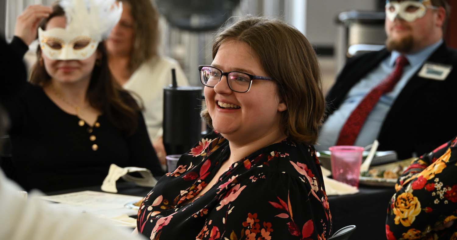 Beyer during a Student Alumni Gold Club event