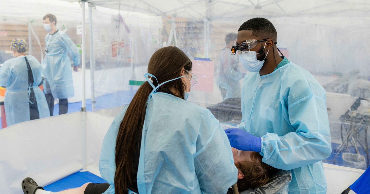 Patient receiving dental care