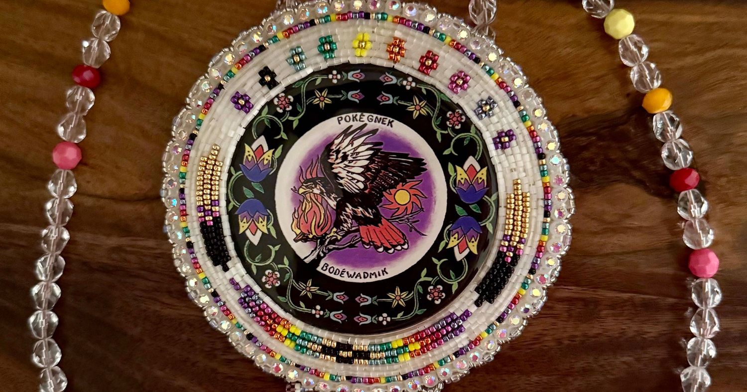 An image of the medallion Puruleski received from the Pokagon Band of Potawatomi