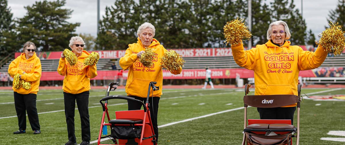 The Golden Girls performing at a home football game on October 11, 2025