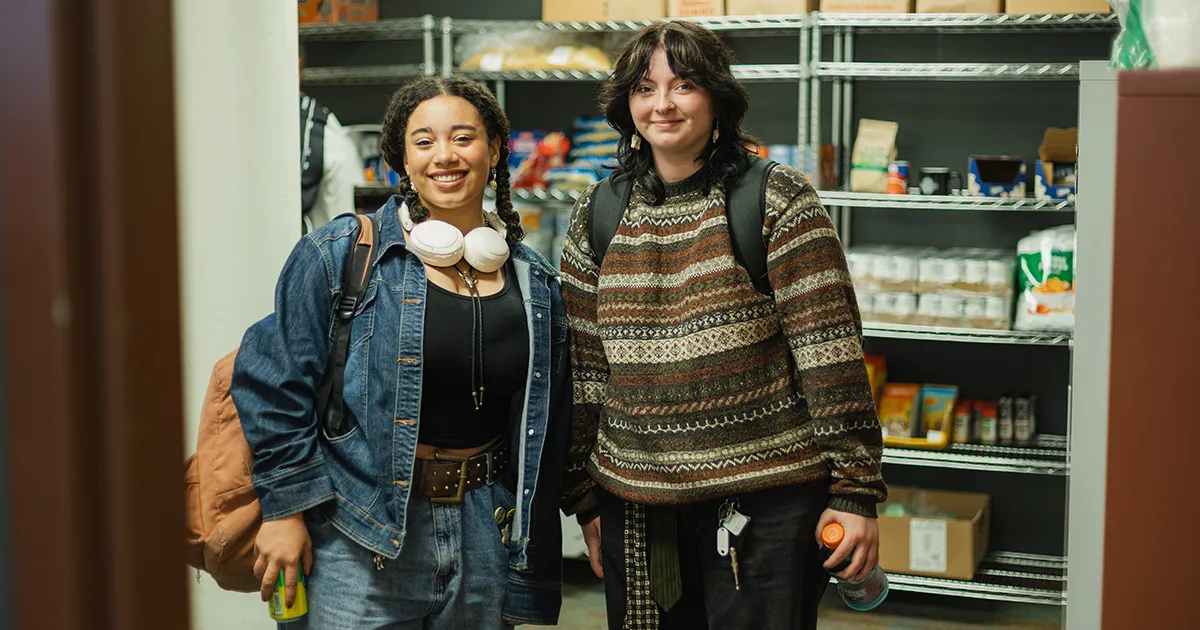students standing outside the stash