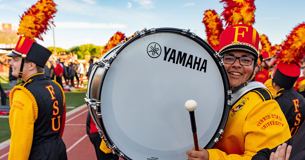 Marching band student Teeghan Rosas.