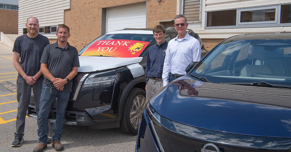 Nissan provides Ferris State Automotive Department with two vehicles to provide students with real-world skills, build a talented workforce