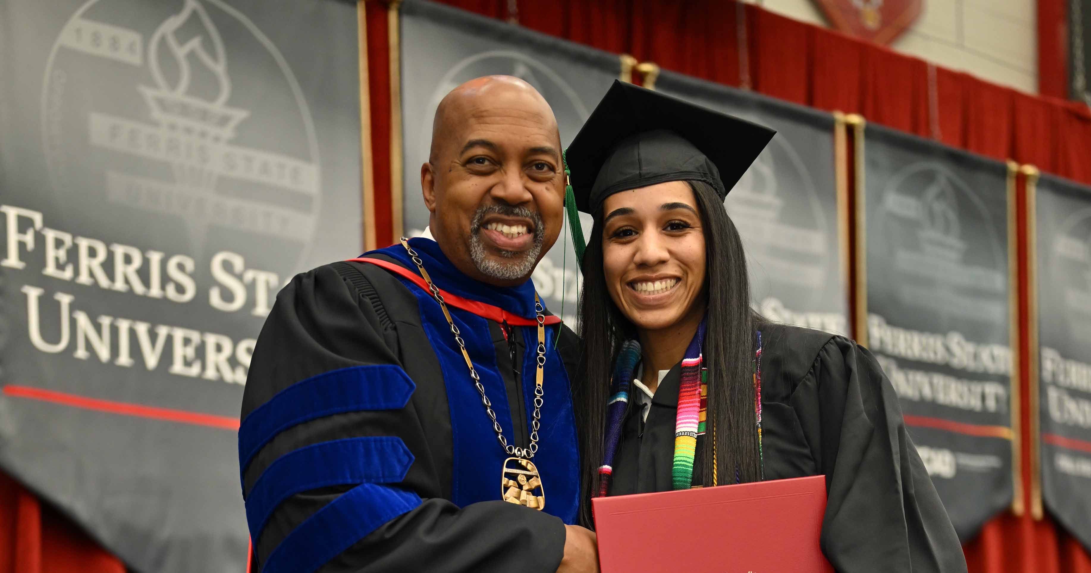 She worked third shift, drove an hour each way and raised a daughter – and just graduated from Ferris State with honors