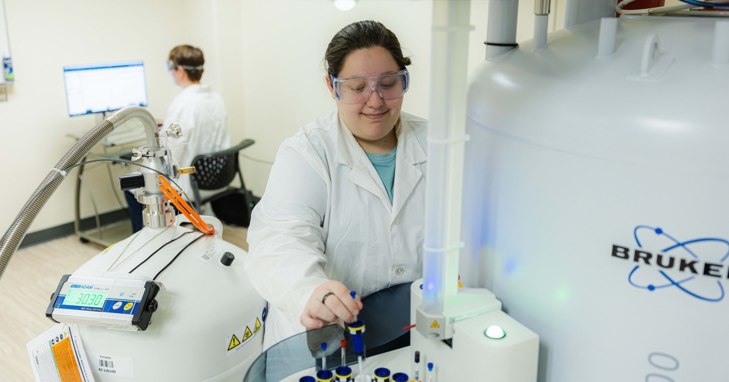 Derusha and Andrews getting a feel of how the new instrument works