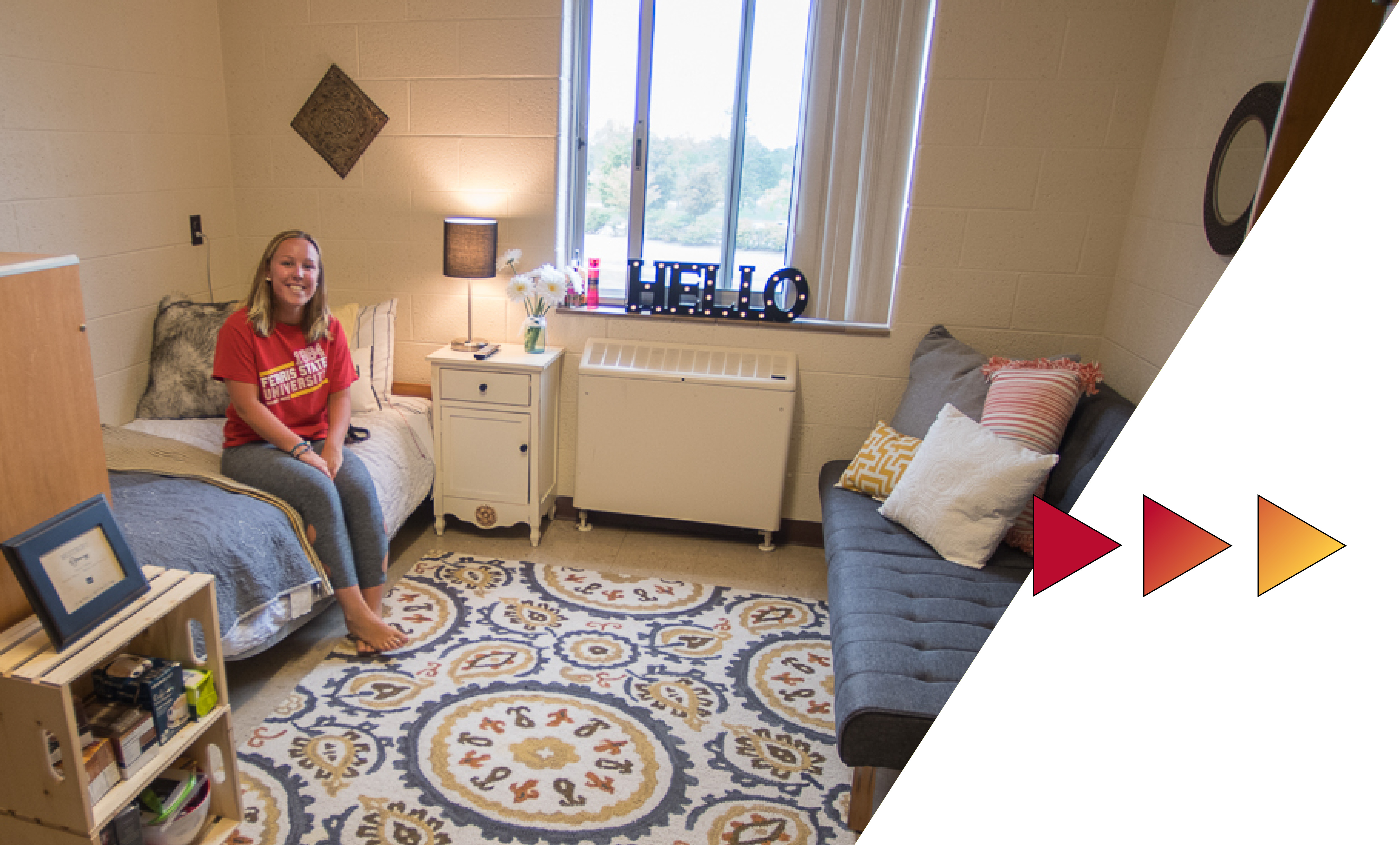 Students in their dorm at Ferris State University