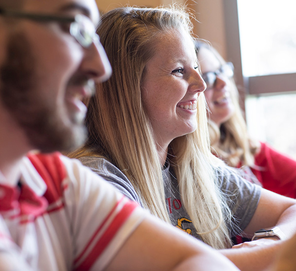 Students socializing in the David L. Eisler Center