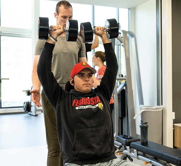 Students working out in the University Rec Center