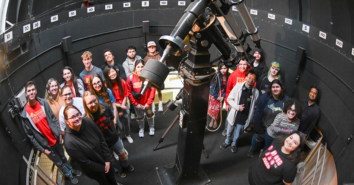 Student working in a lab setting