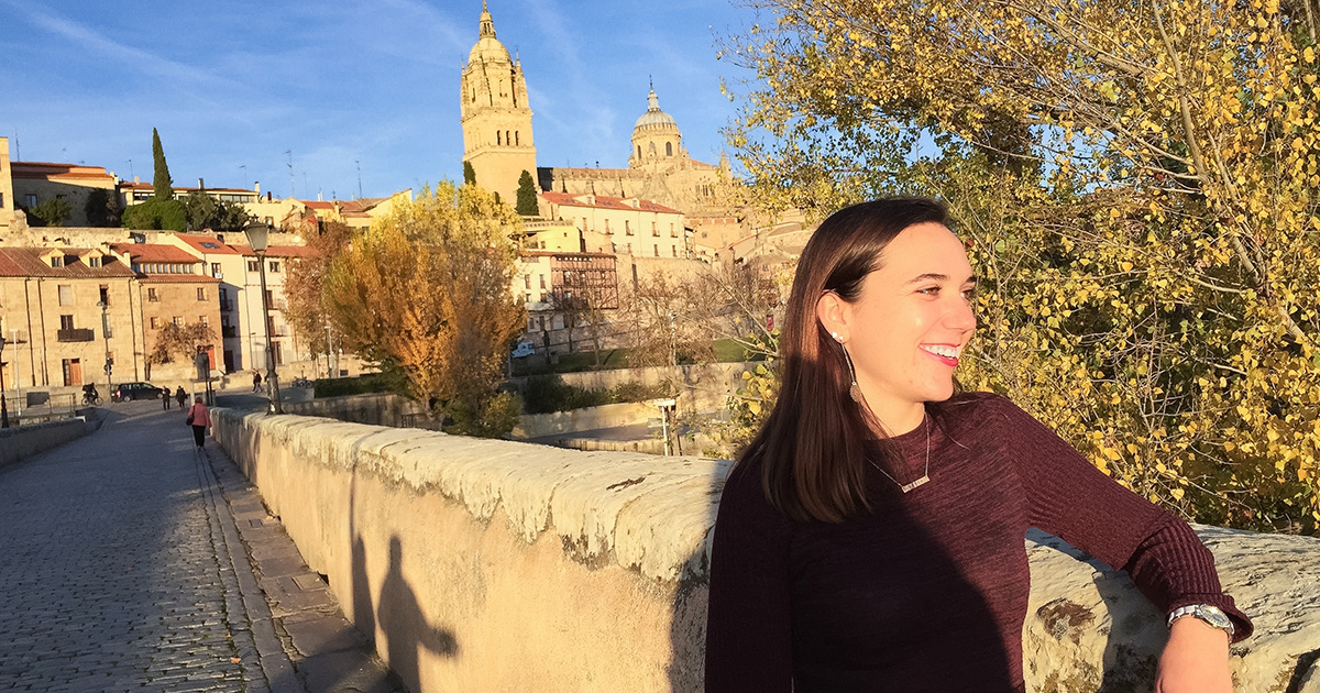 Ferris State University student studying abroad in spain