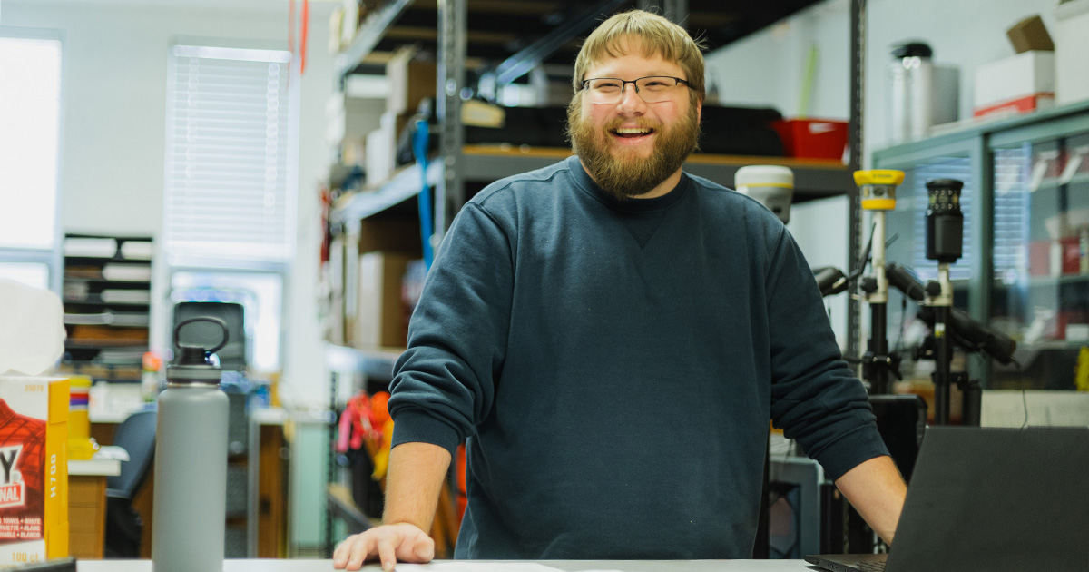 Ferris State University's Surveying Engineering program's equipment room where surveying students can check out equipment.