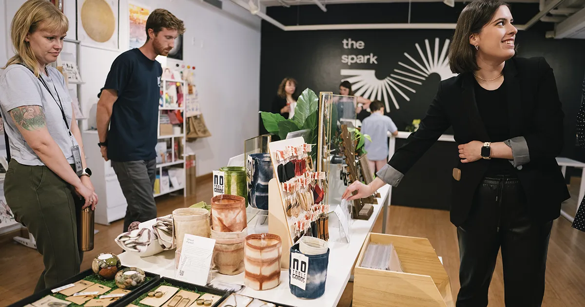 customers shopping in the spark store