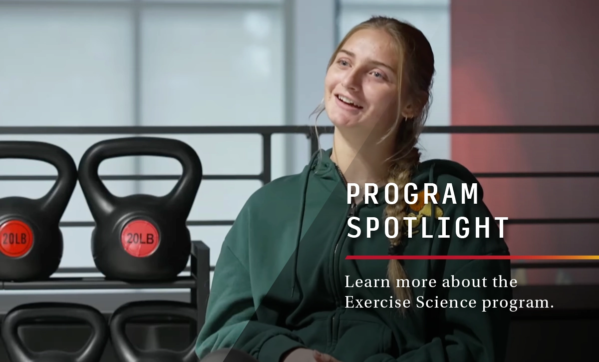 Exercise Science program spotlight. Click to start video.