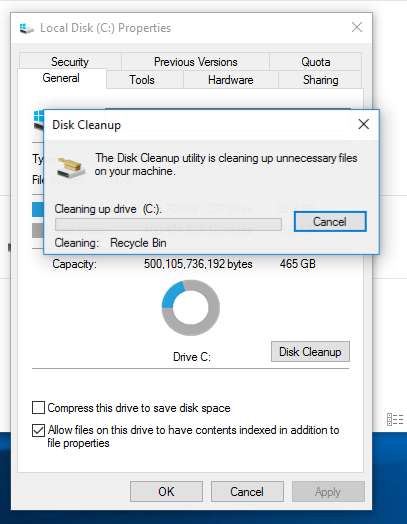 Using Disk Cleanup