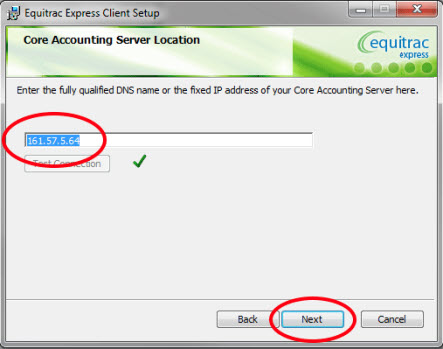 Windows Equitrac Install IP Address