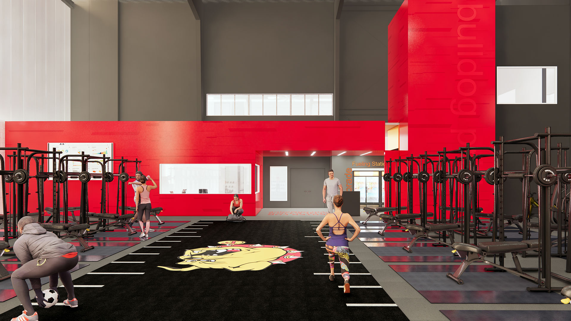 Rendering of the gym in the future Center for Athletics Performance