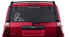 Calvin cartoon character peeing on Hillary name