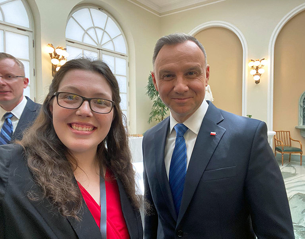Abby Frisk and President of Poland