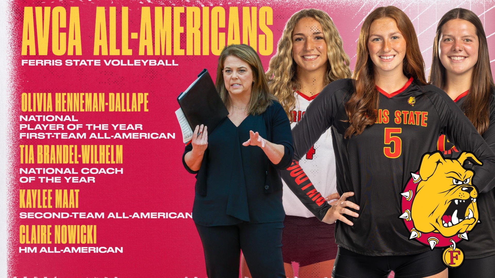 Ferris State players earn All-American honors for volleyball