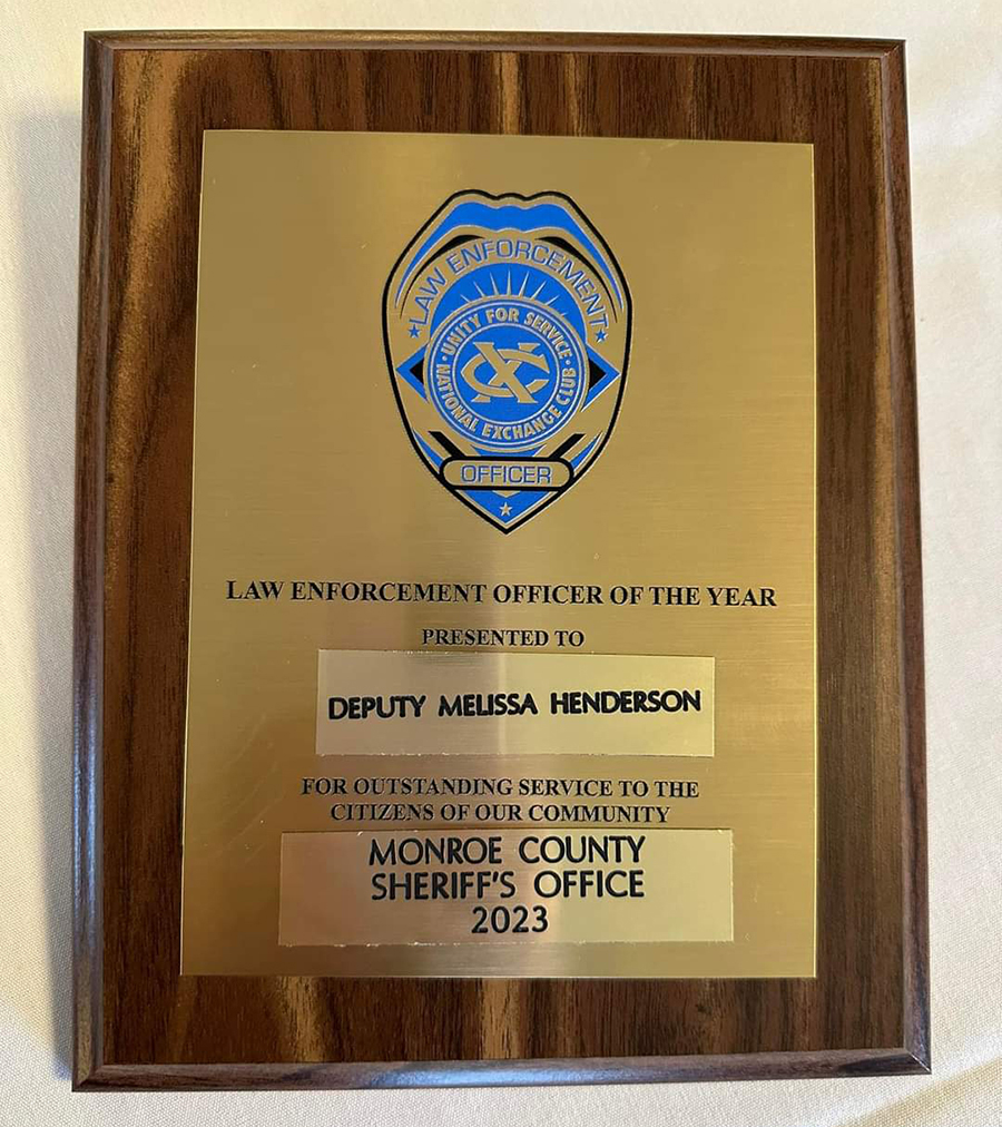 Melissa Henderson's plaque
